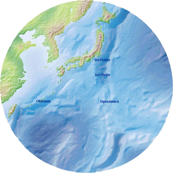 Map of Japan, Pacific Ocean