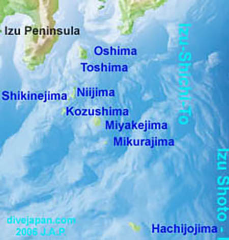 Map of Izu Seven Islands - Izu Shichito
